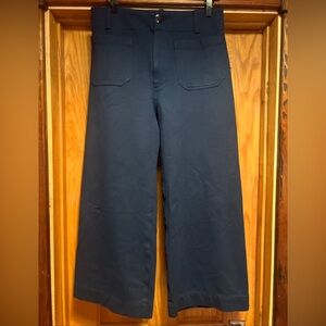 Anthropologie Navy Colette Wide Leg Pants